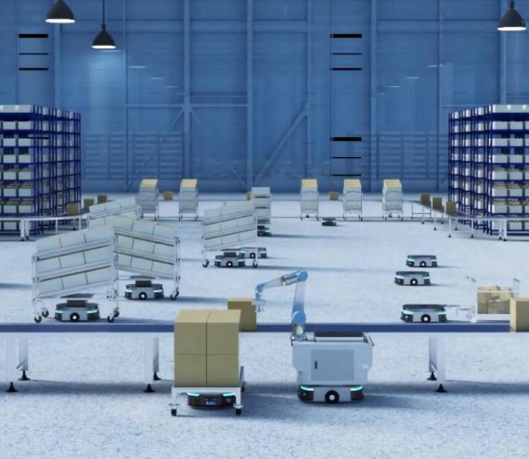 Robot xe nâng ẩn nấp